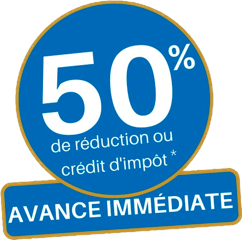 Réduction ou crédit d'impôts de 50%